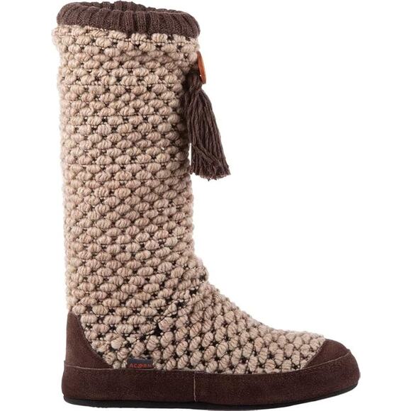 NWT Acorn Women's Acorn Jam Tassel Boot Size Medium pebble acrylic/wool, M - Picture 2 of 5